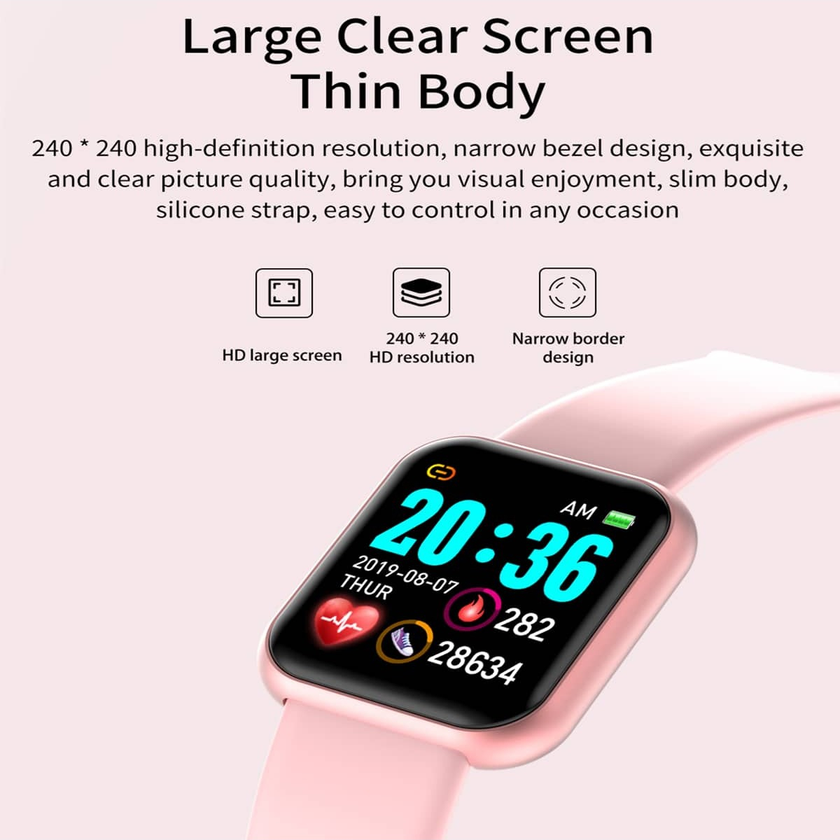 Smart Watch Message Remind Mus - огляд і ціна Smartwatch Square Watches For Men