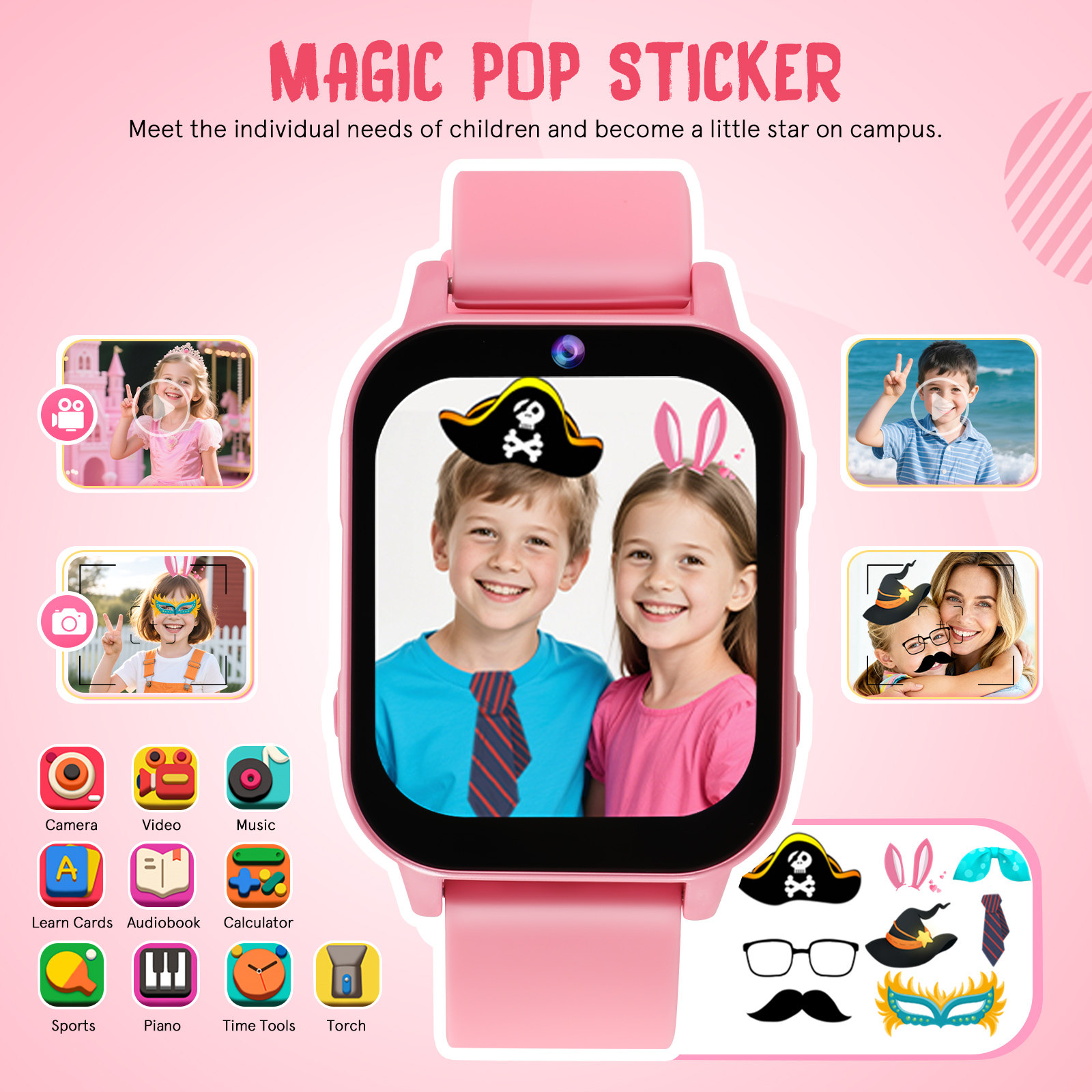 Kids Smart Watch with Games Di - огляд і ціна Smartwatch Pink Watches For Kids
