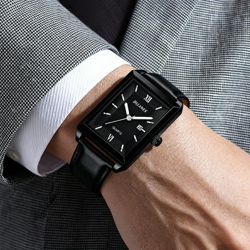 Casual Leather Men's Watches F - огляд і ціна Smartwatch Square Watches For Men